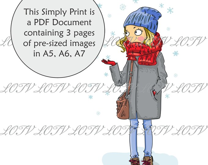 Lili of the Valley Full Colour Simply Print - January - Thoroughly Modern Misses, 3 Page Ready to Print PDF Document, Digital