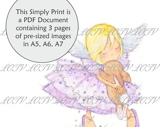 Lili of the Valley Full Colour Simply Print - AS - Lily the Fairy Hugs, 3 Page PDF Ready to Print Document, Digital
