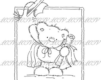 Lili of the Valley Digi Stamp - IH - Graduation Ted, JPEG, Student, Exams, Digital