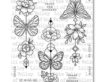 Mindful Butterflies - A5 Stamp Set