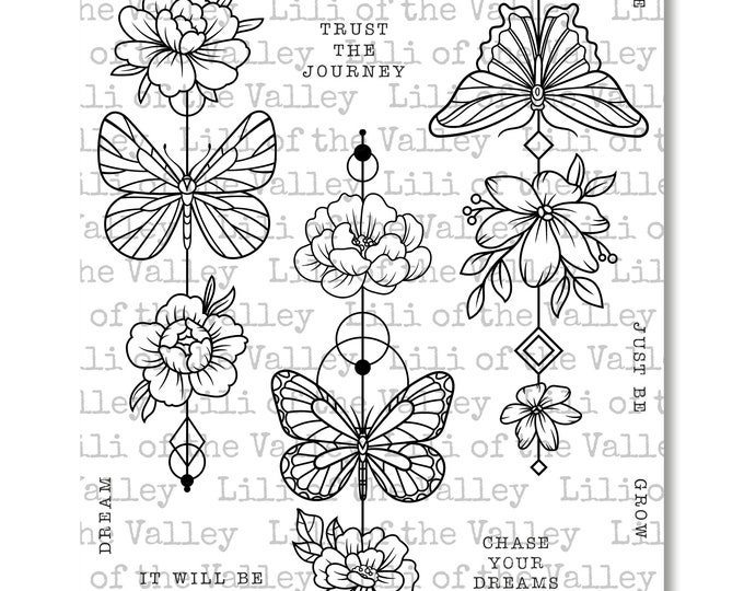 Mindful Butterflies - A5 Stamp Set