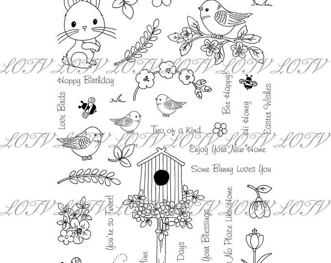 Simply Sweet Stamp Set, Spring has Sprung, JPEG, Flowers, Digital