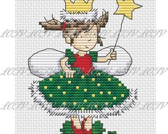 December Fairy - Cross Stitch Downloadable Chart - PDF Pattern