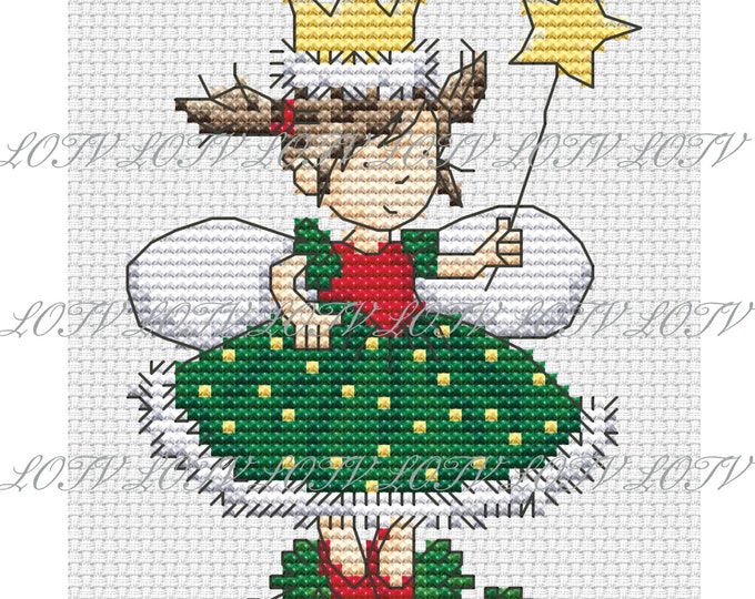 December Fairy - Cross Stitch Downloadable Chart - PDF Pattern