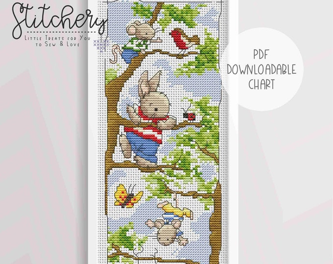 Woodland Friends - In the Trees - Cross Stitch Downloadable Chart - PDF Pattern