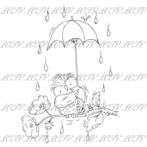 LOTV Digi Stamp - Sous le temps, JPEG, Mignon, Hibou, Doux, Guérissez, Numérique