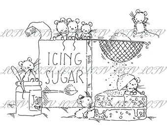 LOTV Digi Stamp - IH - Sprinkled with Sugar, JPEG, Cute, Mouse, Birthday, Sweet, Animal, Digital