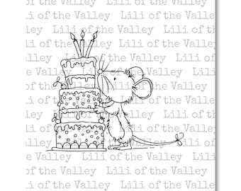 LOTV Digi Stamp - Birthday Mouse