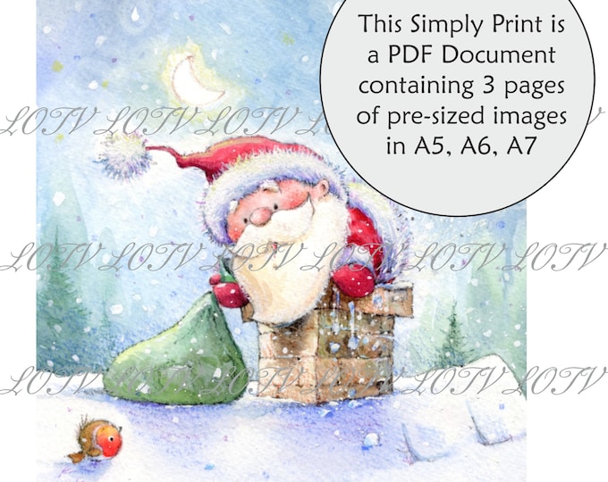 LOTV Full Colour Simply Print - IH - Rooftop Santa, 3 Page PDF, Digital