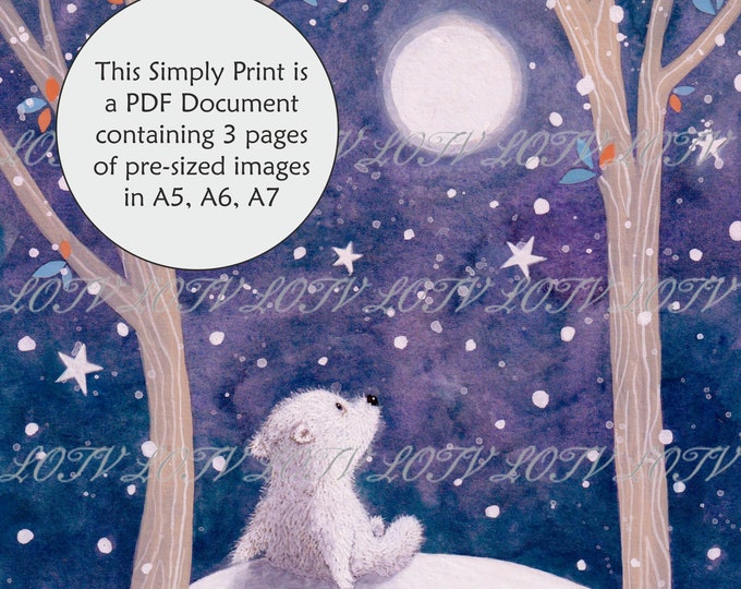 LOTV Full Colour Simply Print - AS - Winter Moonlight, 3 Page PDF, Digital