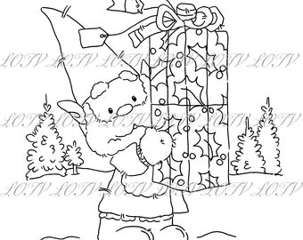 LOTV Digi Stamp - IH - Festive Gnome Christmas Gift - Digital