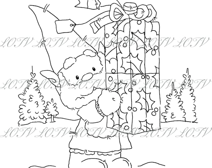 LOTV Digi Stamp - IH - Festive Gnome Christmas Gift - Digital
