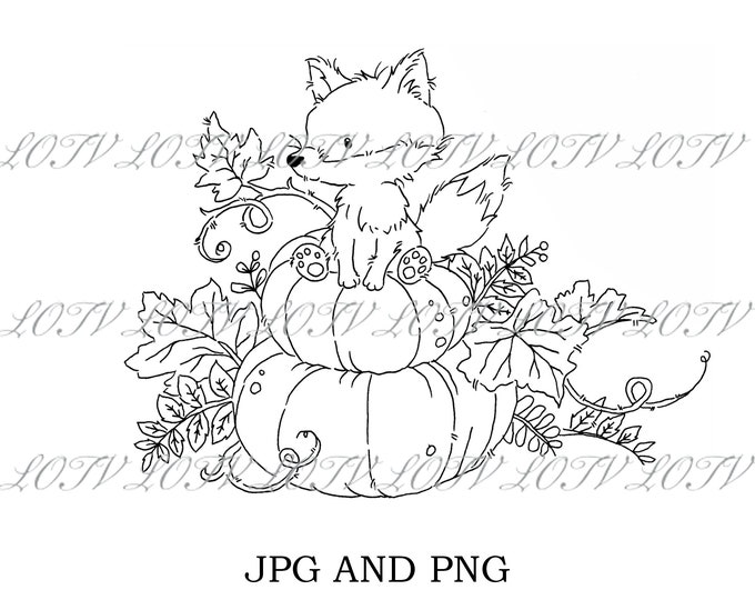 LOTV Digi Stamp - AS - Hello Pumpkin - Fox and Pumpkins, Digital
