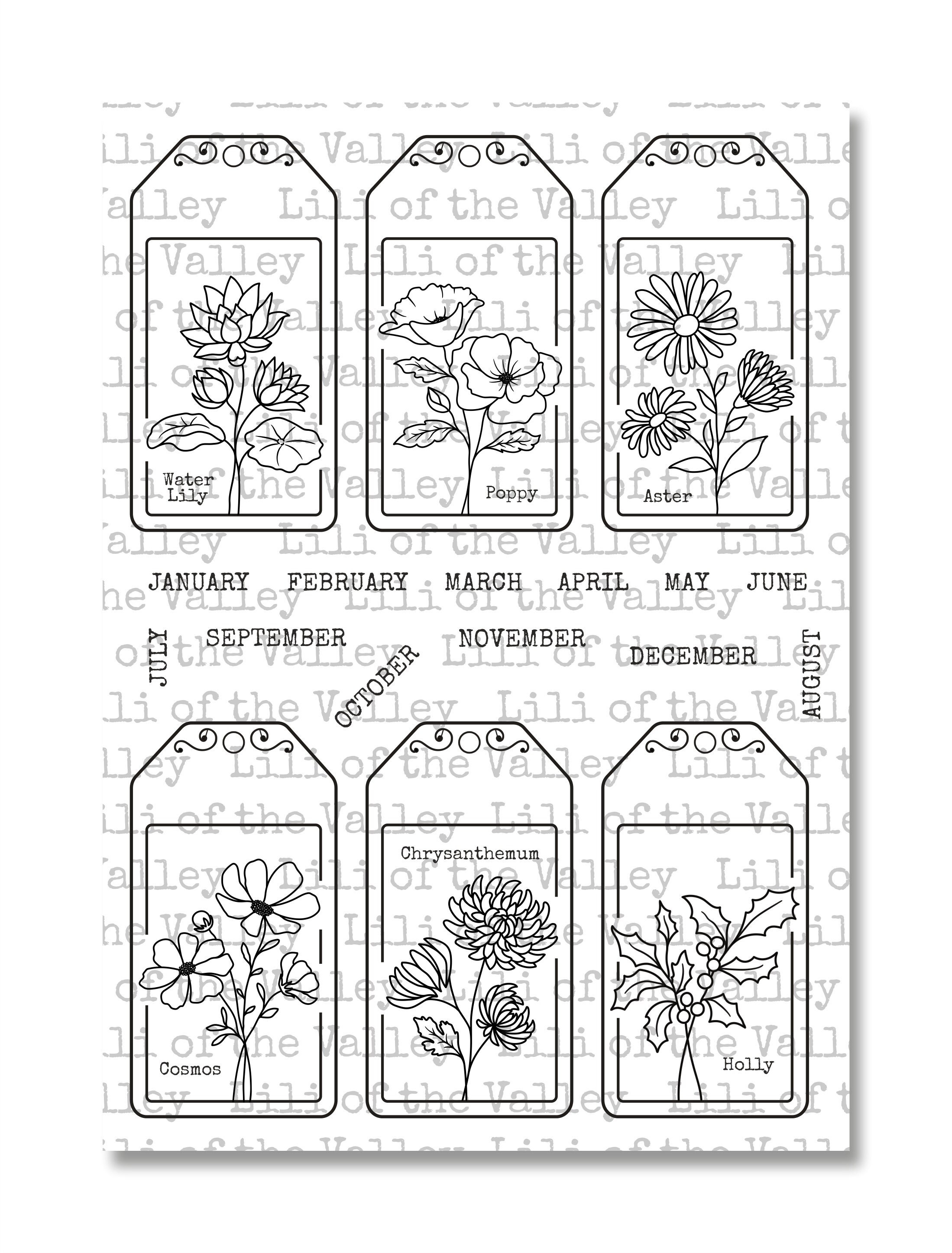 A Year in Flowers 2 x A5 Stamp Sets