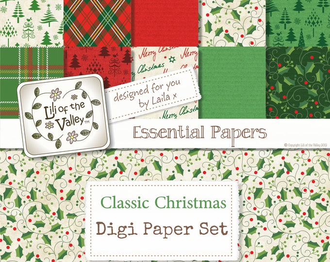 LOTV  Digi Backing Paper Set - LA - Classic Christmas