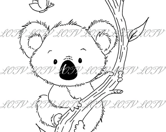 Lili of the Valley Digi Stamp - Koala, JPEG, Australia, Koala, Wildlife, Digital