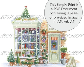 LOTV Vollfarbe einfach drucken - Christmas Gift Shop, 3-seitiges bereit zum Drucken PDF-Dokument, Digital