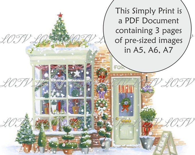 Lili of the Valley Full Colour Simply Print - Christmas Gift Shop, 3 Page Ready to Print PDF Document, Digital