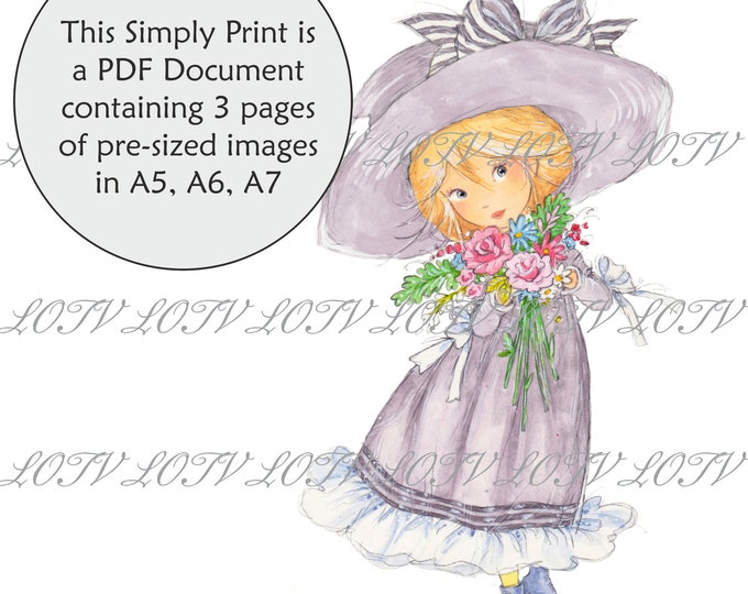Lili of the Valley Full Colour Simply Print - AS - Flora, Flower Girl, 3 Page PDF Ready to Print Document, Digital