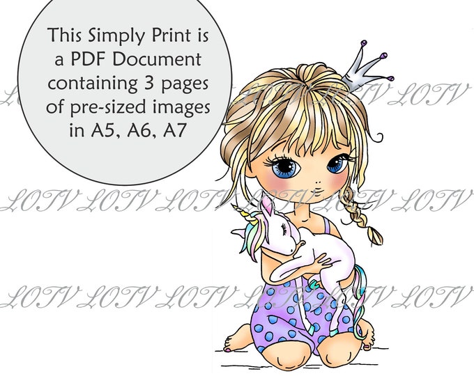 Lili of the Valley Full Colour Simply Print - Princess, Girl, 3 Page PDF Ready to Print Document, Digital