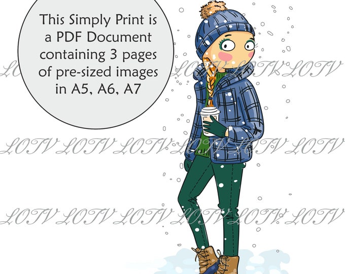 Lili of the Valley Full Colour Simply Print - February - Thoroughly Modern Misses, 3 Page Ready to Print PDF Document, Digital