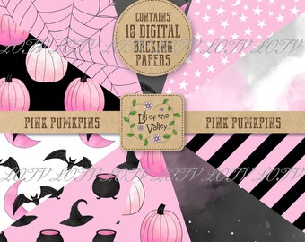 LOTV Backing Paper Set - KR - Pink Pumpkins, JPEG, Digital