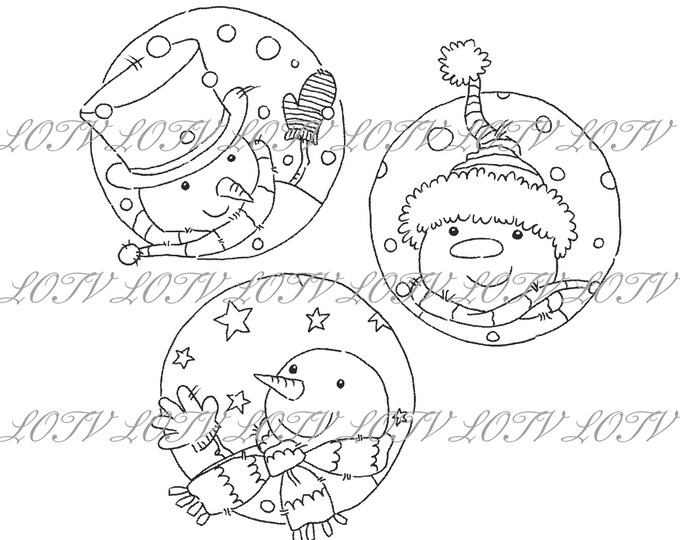 LOTV Digi Stamp - AS - Trio Snowman, JPEG, Digital