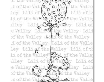 LOTV Digi Stamp - Mouse with balloon