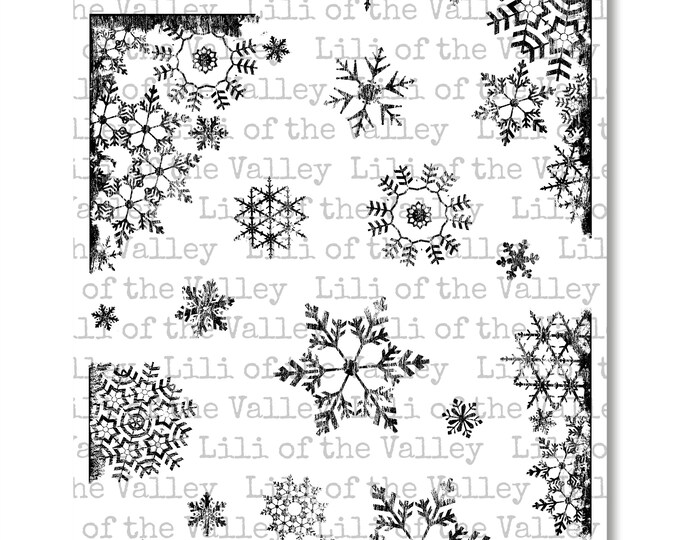 Grunge Snowflakes - A5 Stamp Set