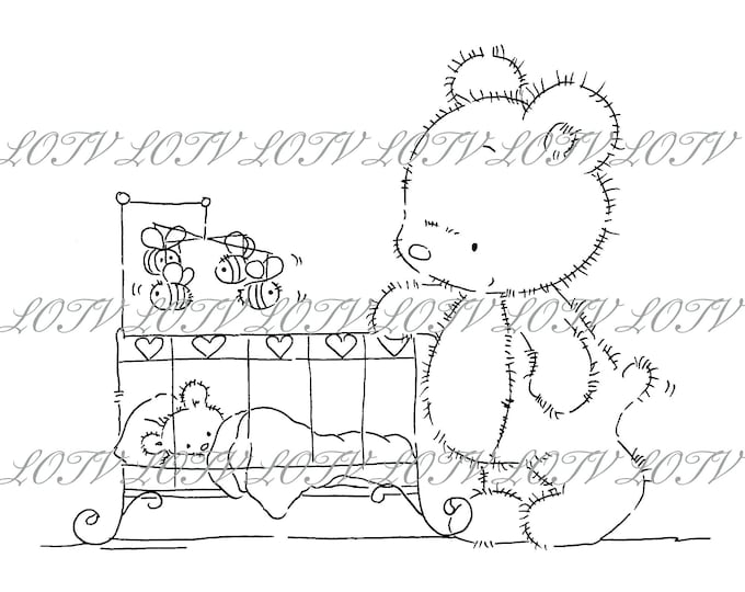 LOTV Digi Stamp - IH - Sleepy Time, JPEG, Bears, Babies, Digital