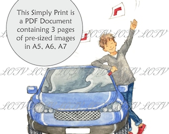 Lili of the Valley Full Colour Simply Print - AS - Oliver Driving Test, 3 Page PDF Ready to Print Document, Digital