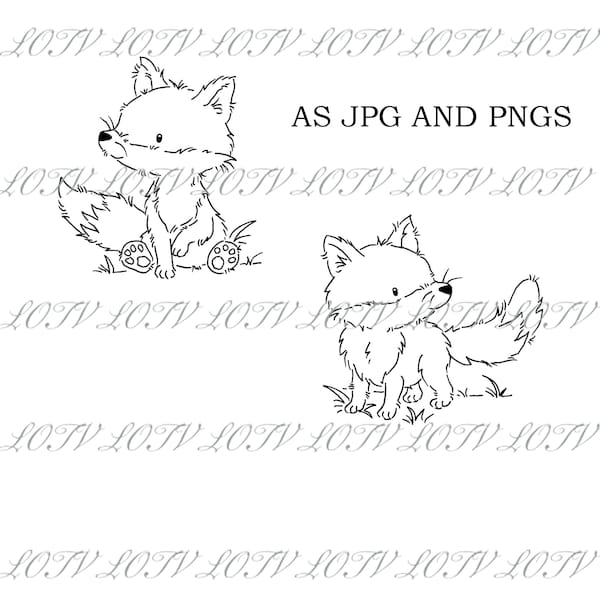 LOTV Digi Stamp - AS - Hello Pumpkin - 2 Little Foxes, Digital