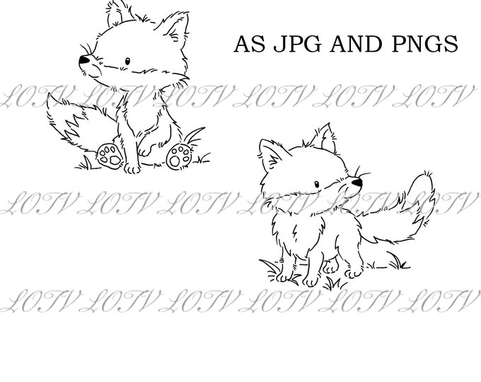 LOTV Digi Stamp - AS - Hello Pumpkin - 2 Little Foxes, Digital