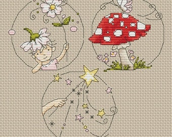 Fairytale Trio - Cross Stitch Downloadable Chart - PDF Pattern