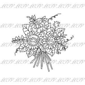 LOTV Digi Stamp - AS - Ramo de girasoles