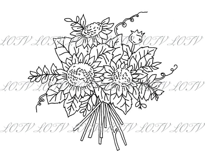 LOTV Digi Stamp - AS - Sunflower Bouquet