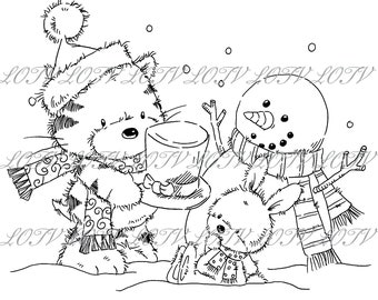 Lili of the Valley Digi Stamp - CG - Jack, Patch and Puss Top Hat, JPEG, Christmas, Xmas, Noel, Festive, Digital