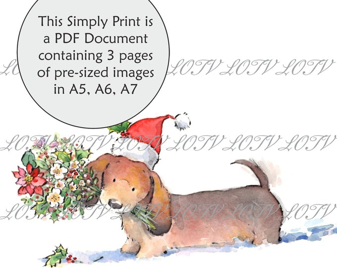LOTV Full Colour Simply Print - IH - Yule Dog, 3 Page PDF, Digital