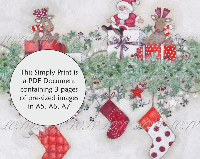 LOTV Full Colour Simply Print - AS - Traditional Christmas, 3 Page PDF, Digital