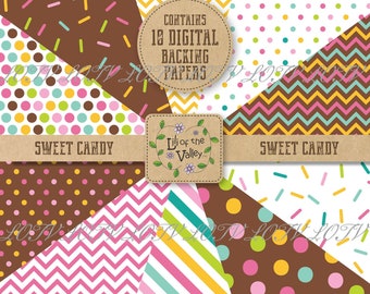 Lili of the Valley Backing Paper Set - MD - Sweet Candy, JPEG, Digital