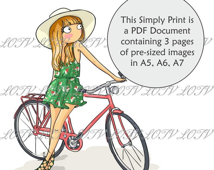 Lili of the Valley Full Colour Simply Print - June - Thoroughly Modern Misses, 3 Page Ready to Print PDF Document, Digital