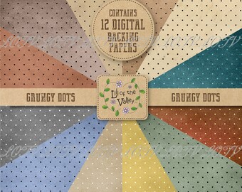 LOTV Backing Paper Set - KR - Grunge Dots, JPEG, Digital