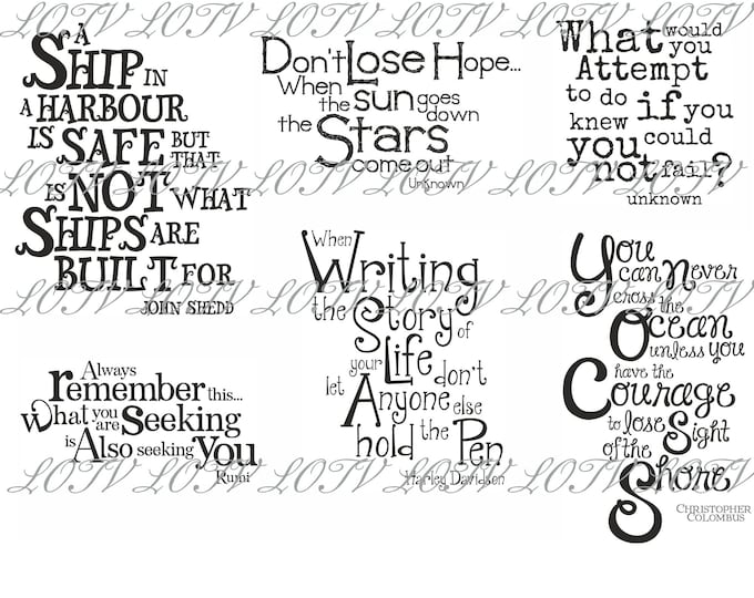 LOTV Digi Stamp Set - Quotables Life's Journey, JPEG, Digital