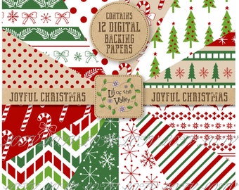 LOTV Backing Paper Set - MD - Joyful Christmas, JPEG, Digital