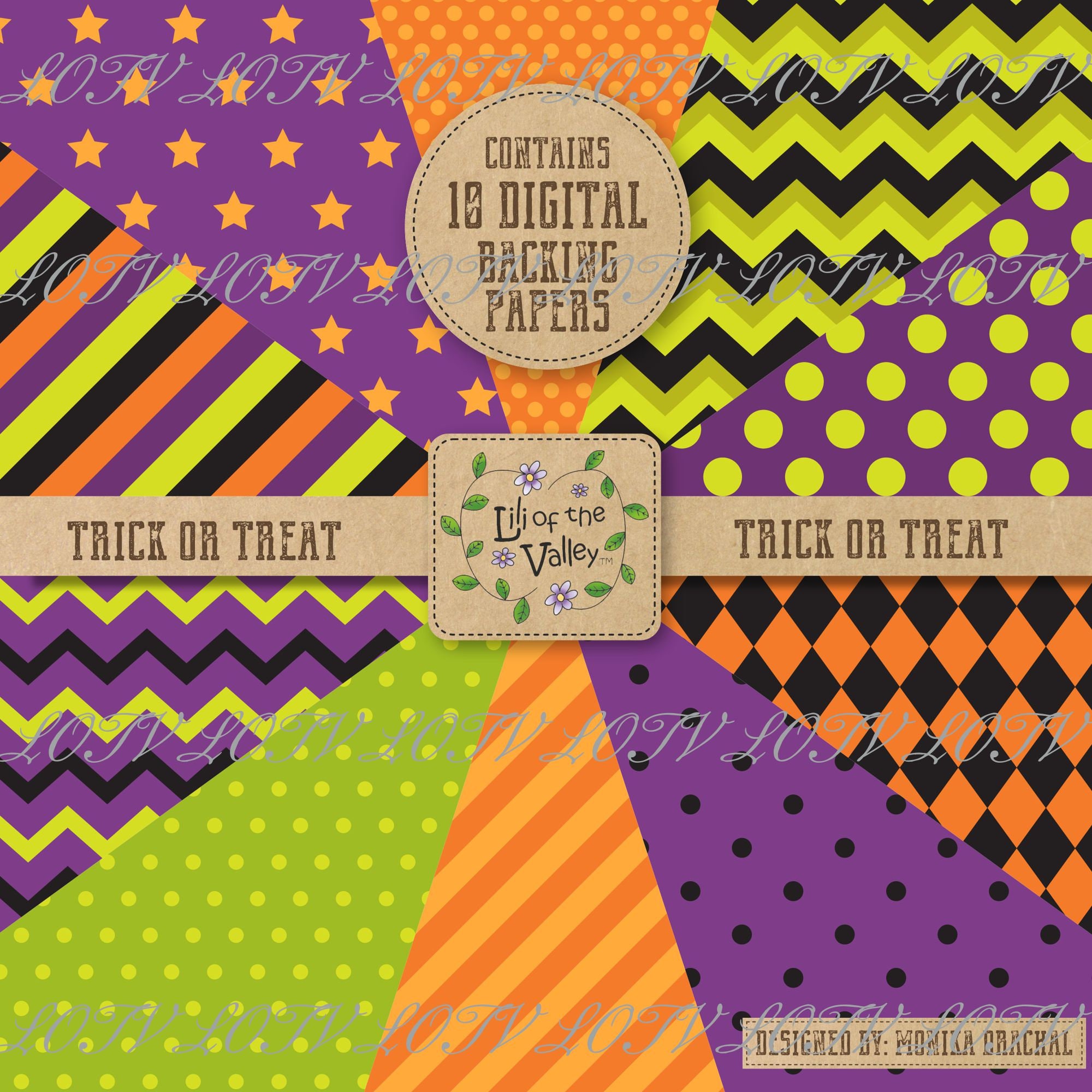 LOTV Backing Paper Set MD Trick or Treat, JPEG, Digital