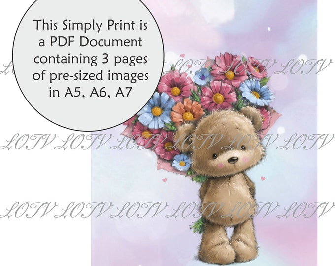 Lili of the Valley Full Colour Simply Print - CG - James with Heart Bouquet - 3 Page PDF Ready to Print Document, Digital