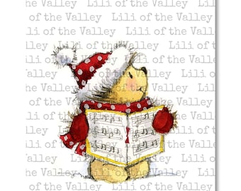 LOTV Full Colour Simply Print - GC - Carol Singing Hedgehog, 3 Page PDF, Digital