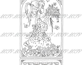 LOTV Digi Stamp - AS - Seasons Girls - Summer, JPEG, Cute, Girl, Birthday, Sweet, Female, Digital, Artwork