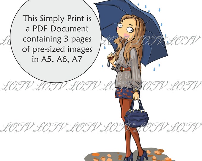 Lili of the Valley Full Colour Simply Print - October - Thoroughly Modern Misses, 3 Page Ready to Print PDF Document, Digital
