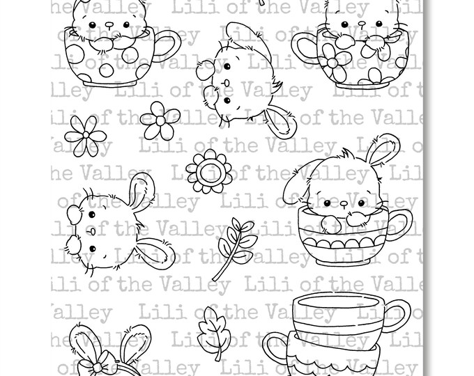 Teacup Bunnies - A5 Stamp Set